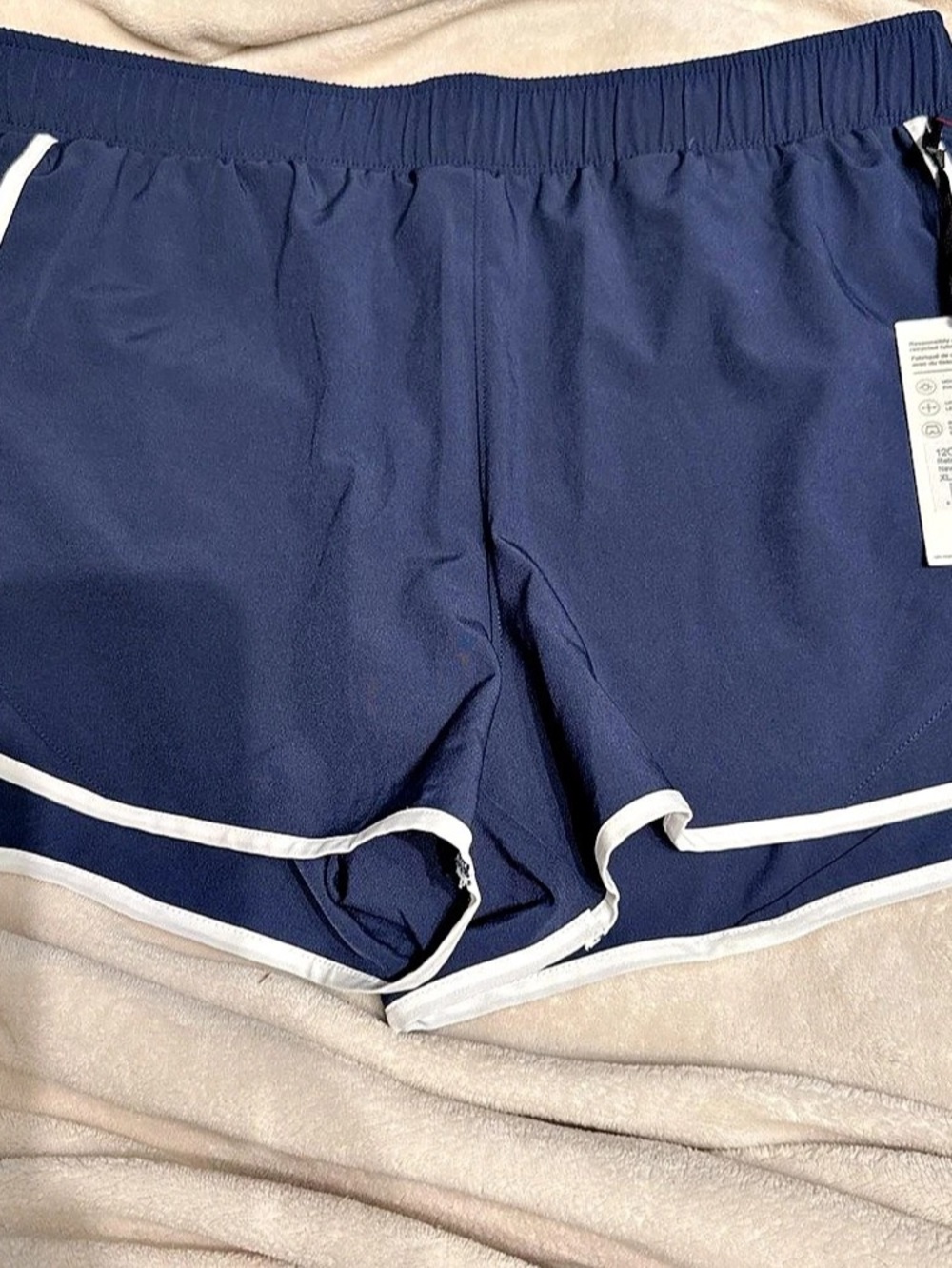 Mondetta Retro Revive Short Athletic Shorts in Blue & White XL NWT